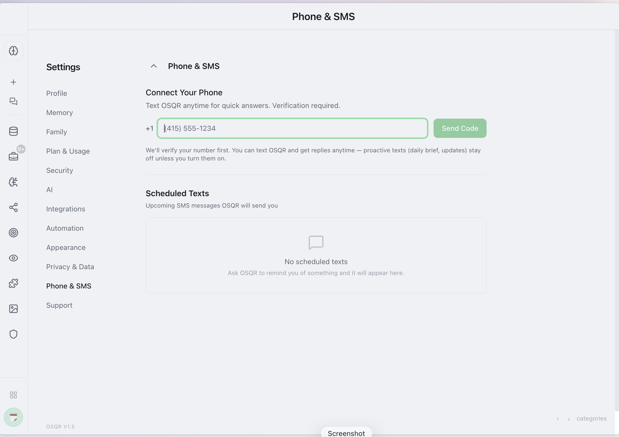 Connect Your Phone (in Settings, after sign-in)